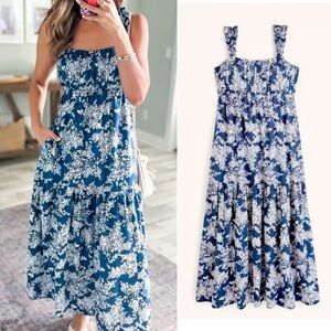 Abercrombie & Fitch Blue Floral Maxi Dress